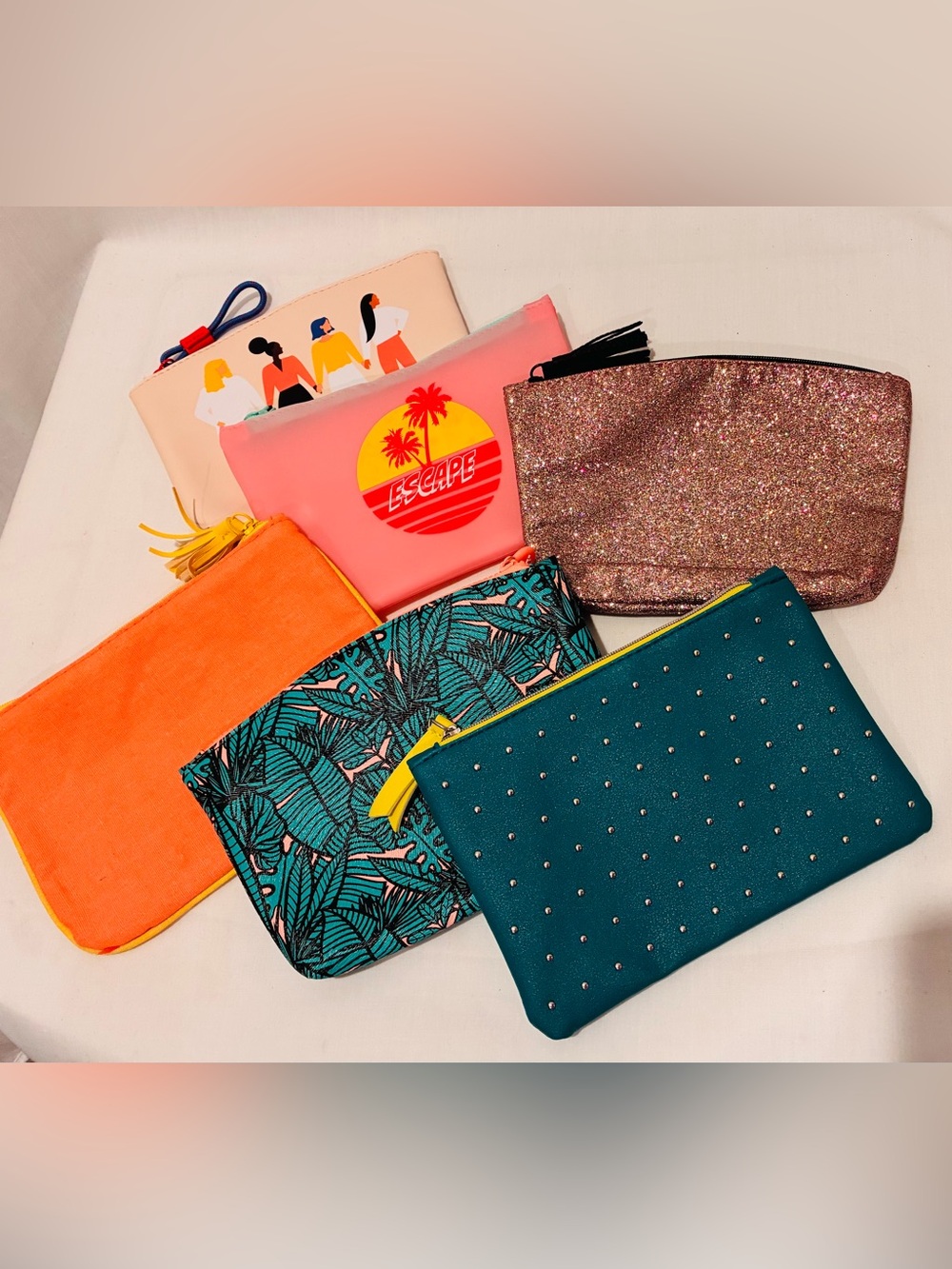 Ipsy Cosmetic Makeup Bags Lot of 6 Pieces New